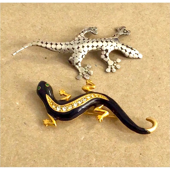 Sterling Silver Lizard Brooch. - Picture 4 of 13